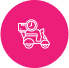 Real-time tracking icon-watch your order move from restaurant to office